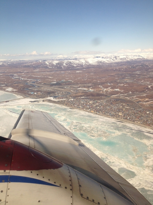 25 April 2014, shorefast ice off Nome. Photo courtesy of Olivia Lee, UAF.