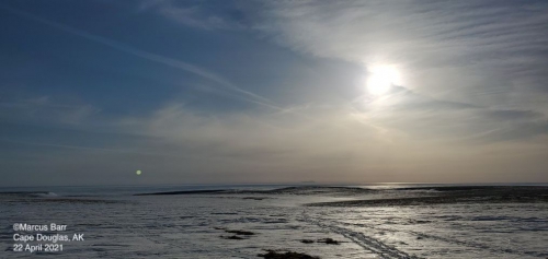 Sea ice and weather conditions at Cape Douglas - view 2.