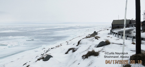 Nearshore ice conditions in Shishmaref looking northeast.