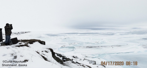 Nearshore ice conditions in Shishmaref looking southwest.