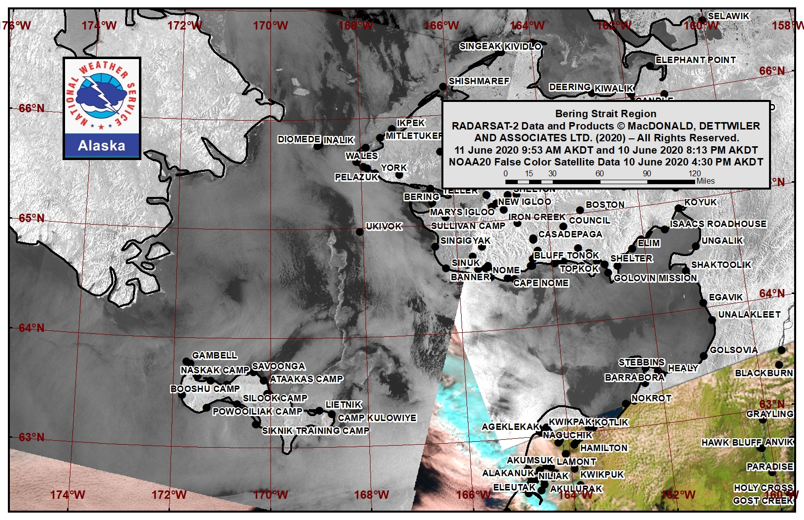 Bering Strait satellite image