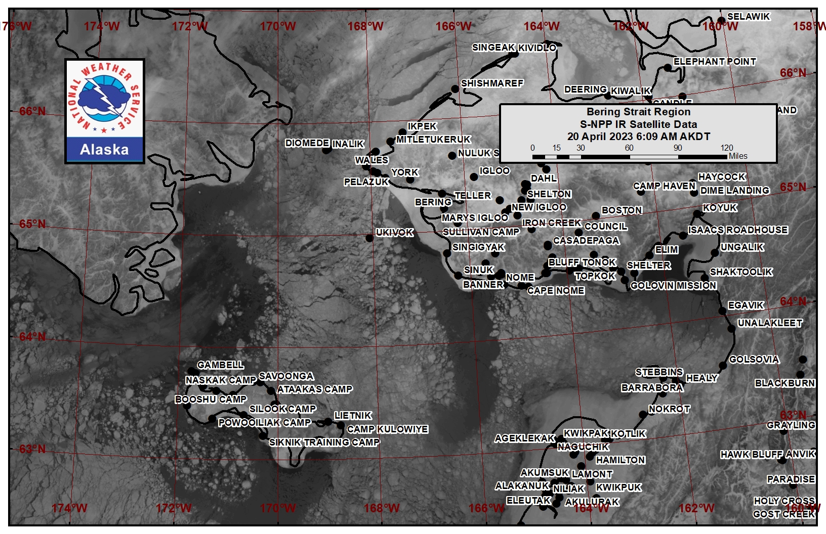 Bering Strait Area Satellite Image