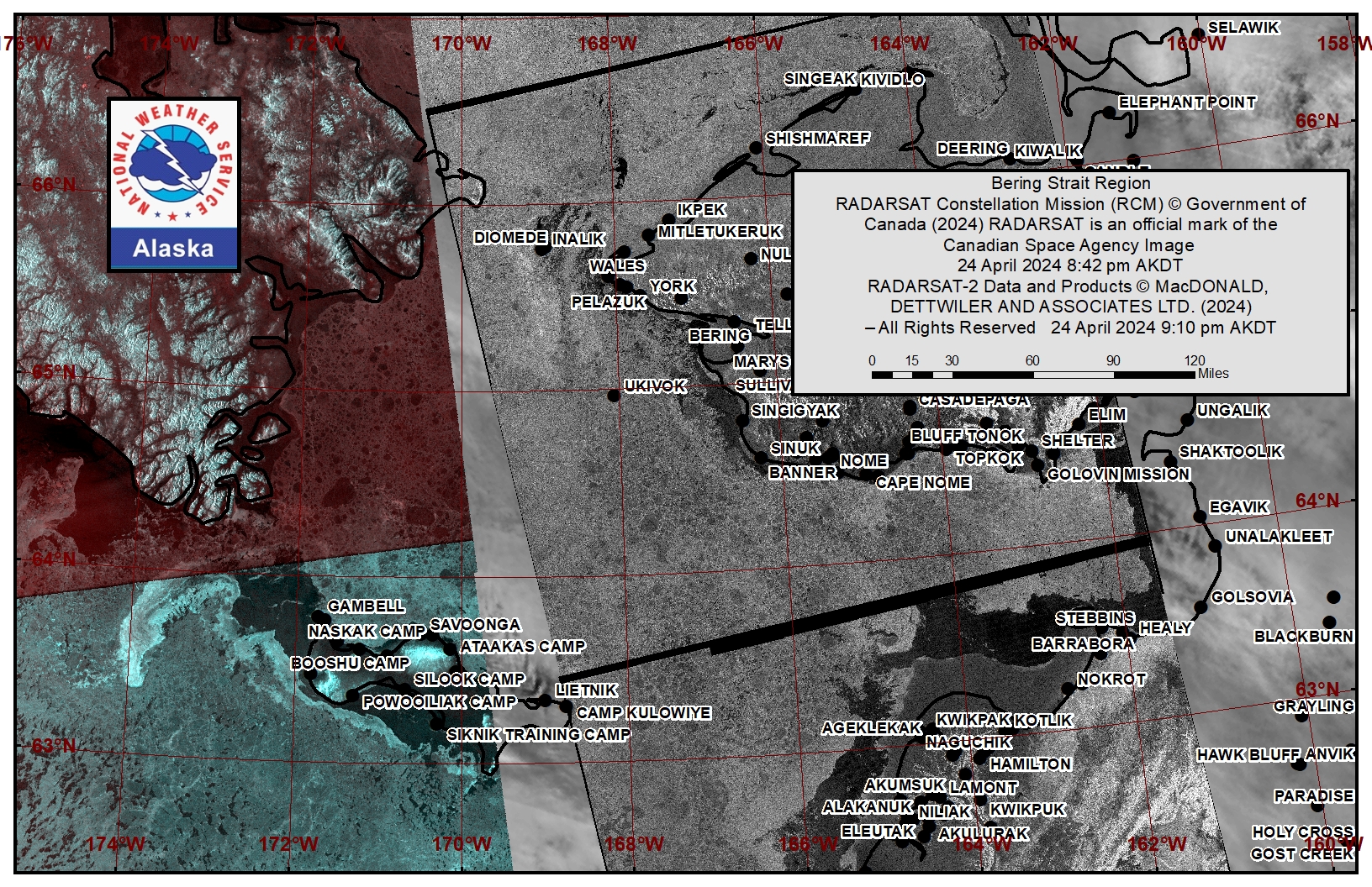 NWS Bering Strait Area Satellite Image