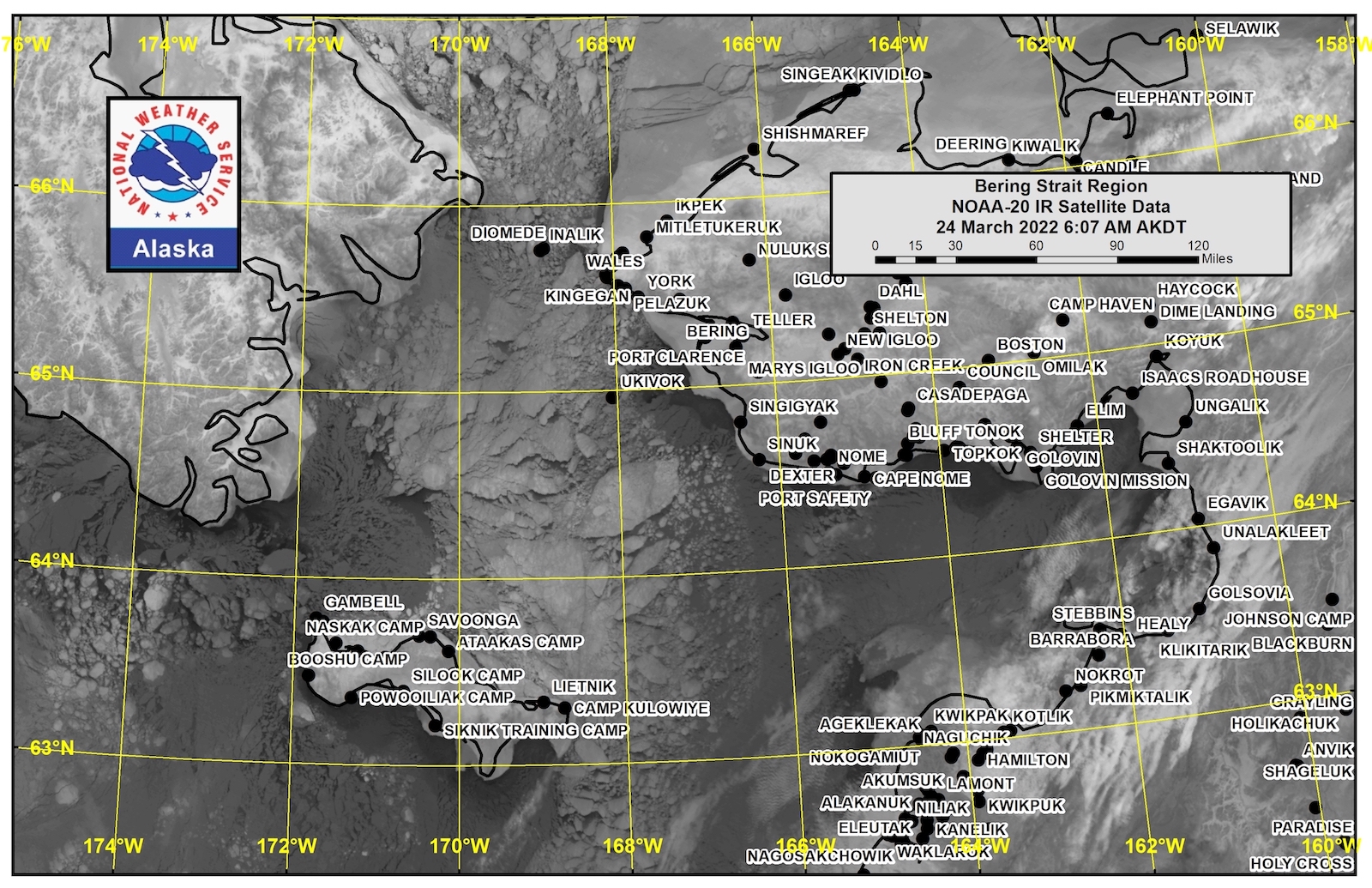 Bering Strait Satellite Image