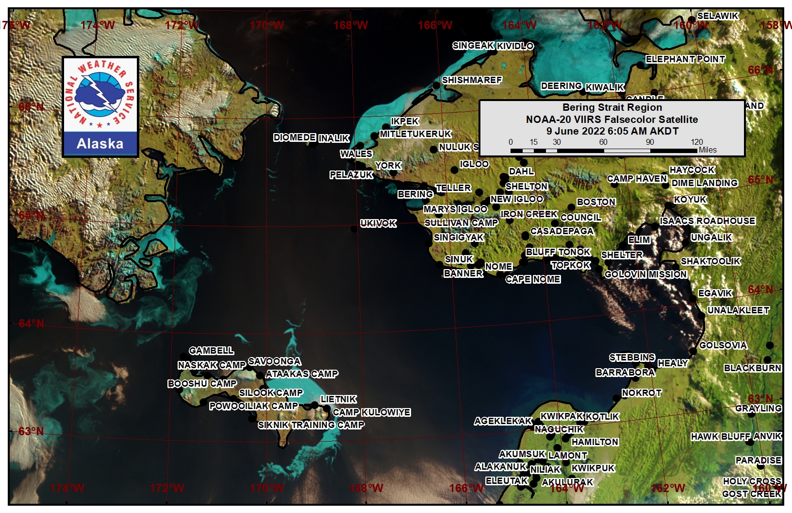 Bering Strait Satellite Image