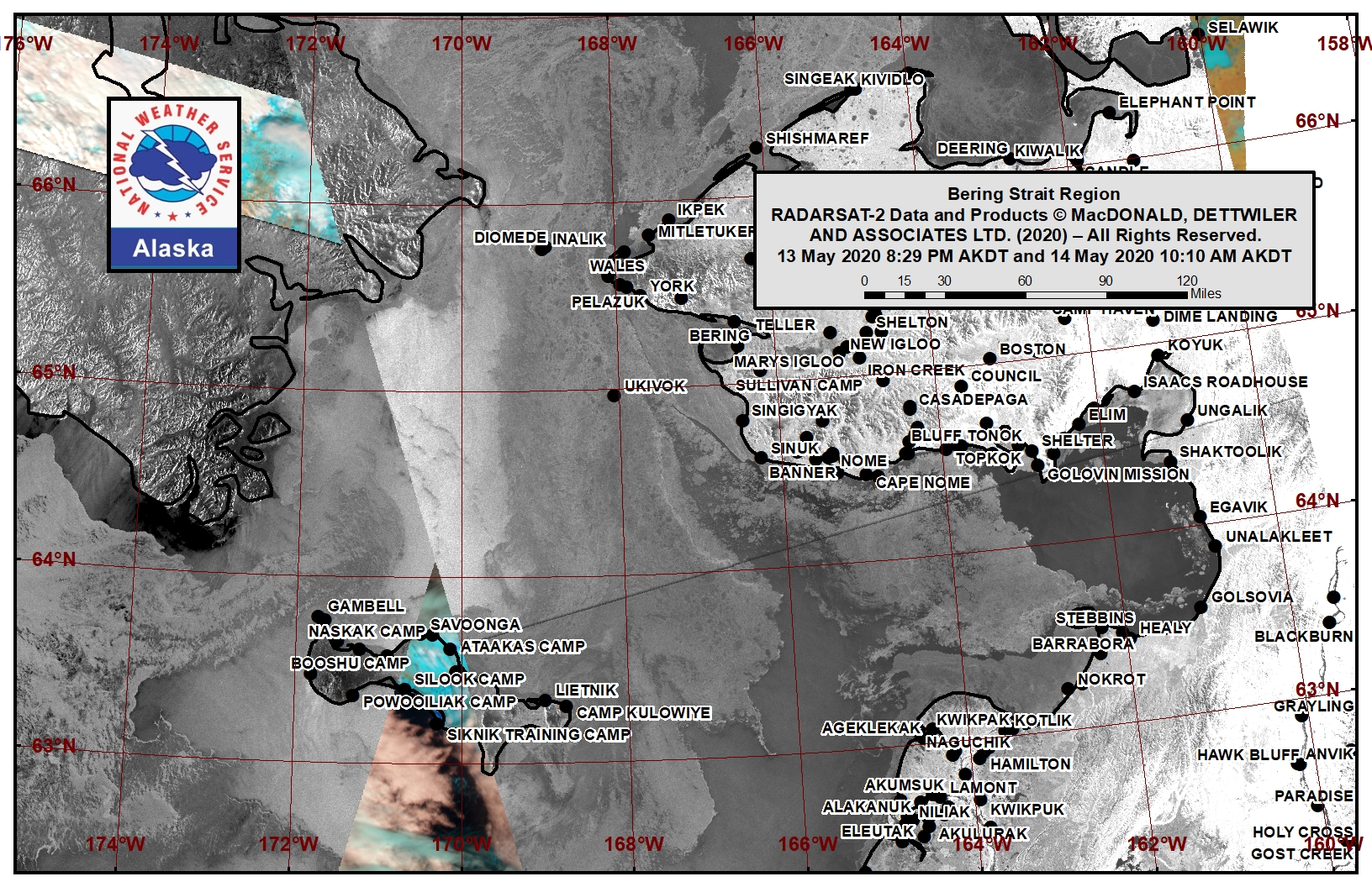 Bering Strait satellite image