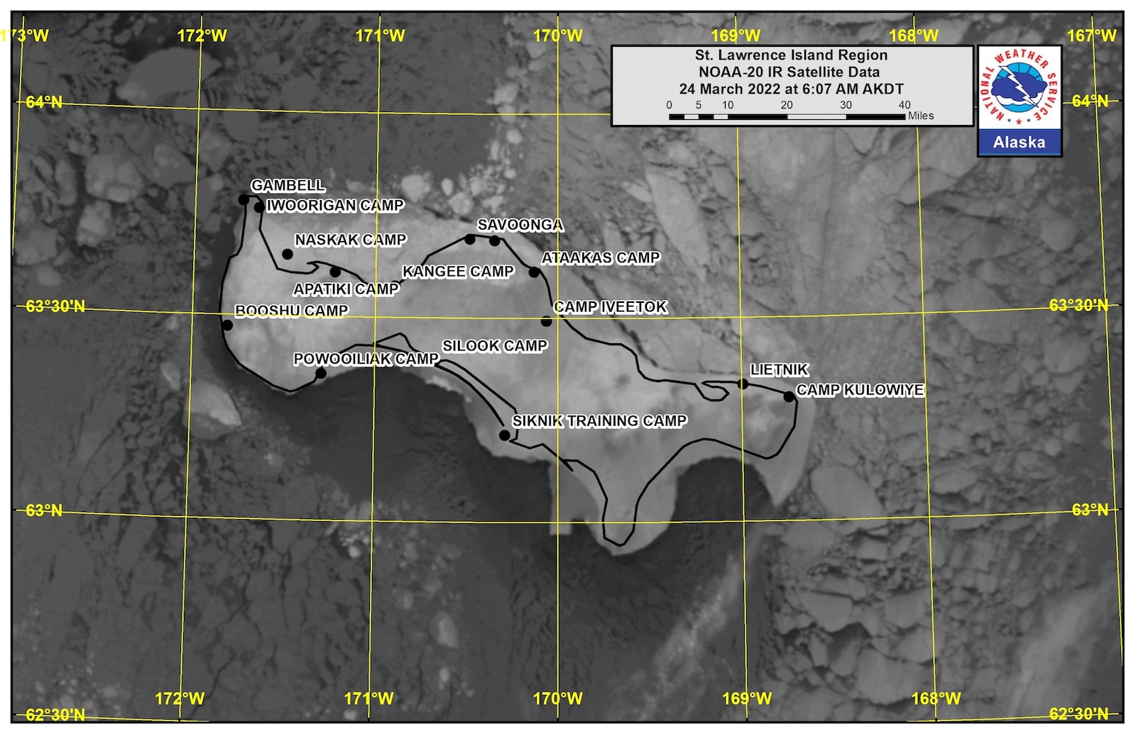 St. Lawrence Island Area Satellite Image