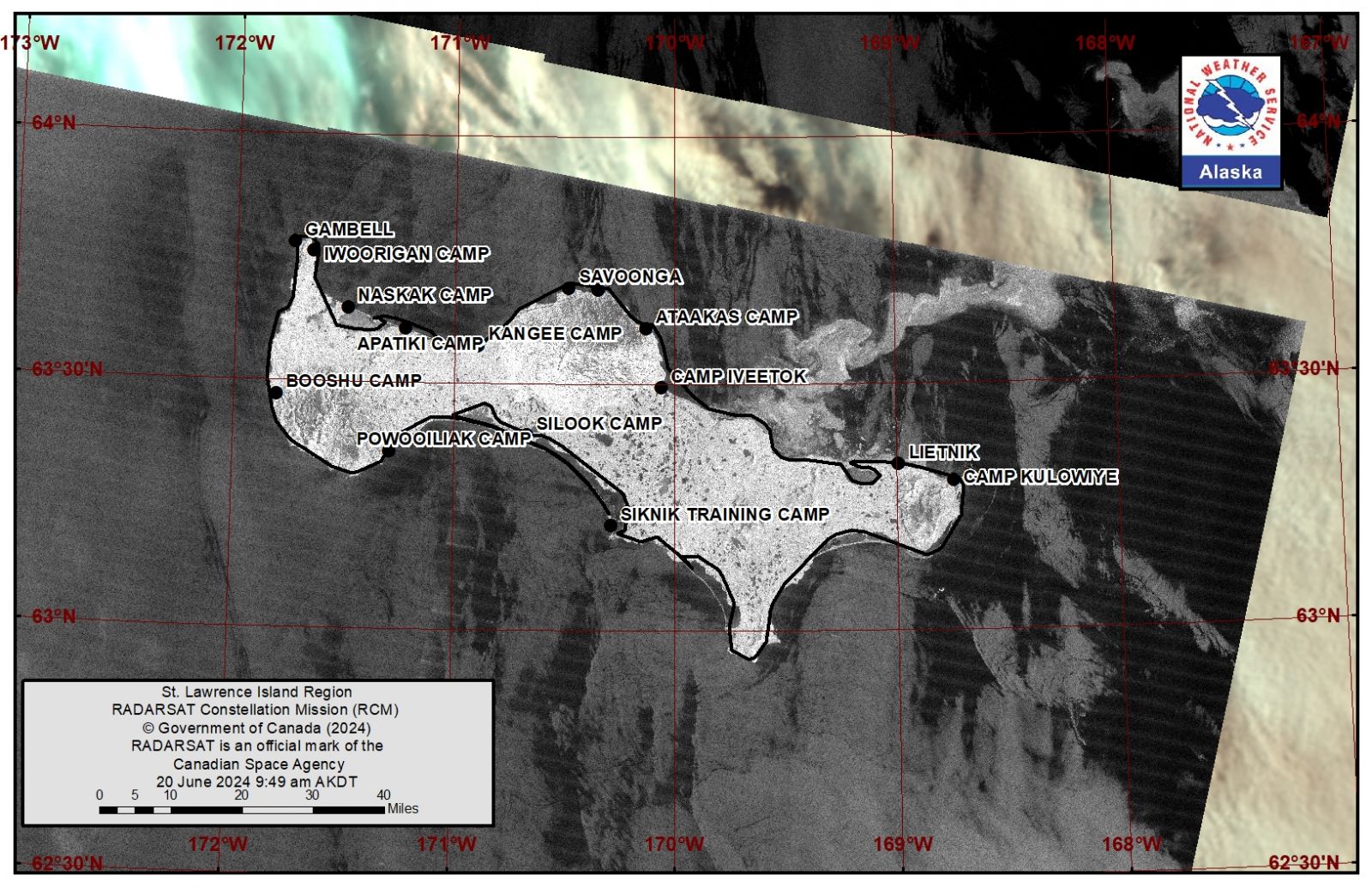 NWS St. Lawrence Island Area Satellite Image