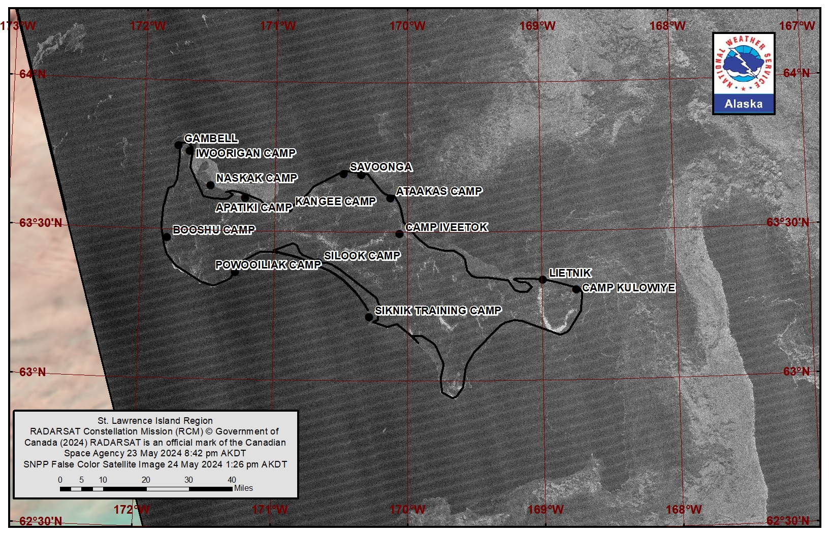 NWS St. Lawrence Island Area Satellite Image