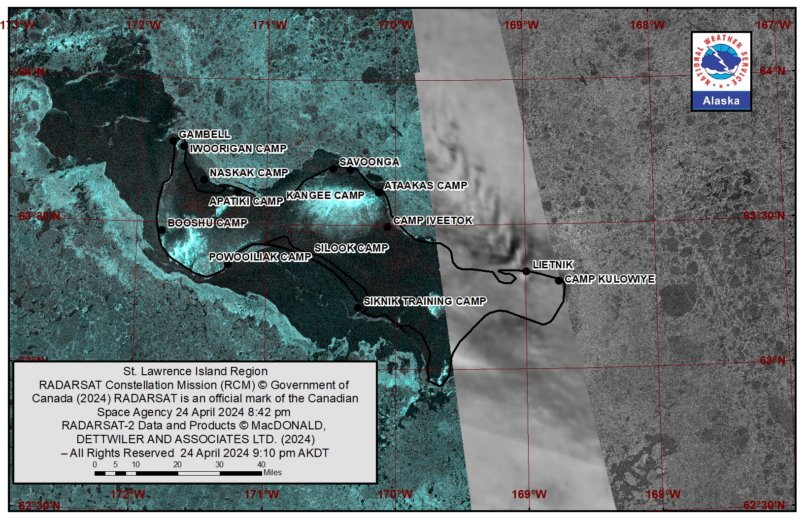 NWS St. Lawrence Island Area Satellite Image