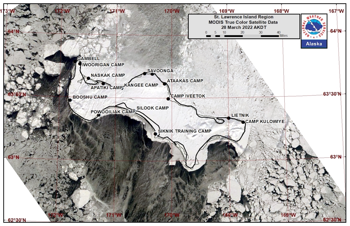 St. Lawrence Island Area Satellite Image