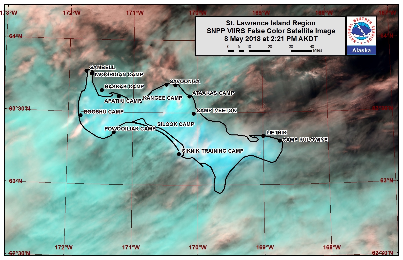 St. Lawrence Island Area Satellite Image