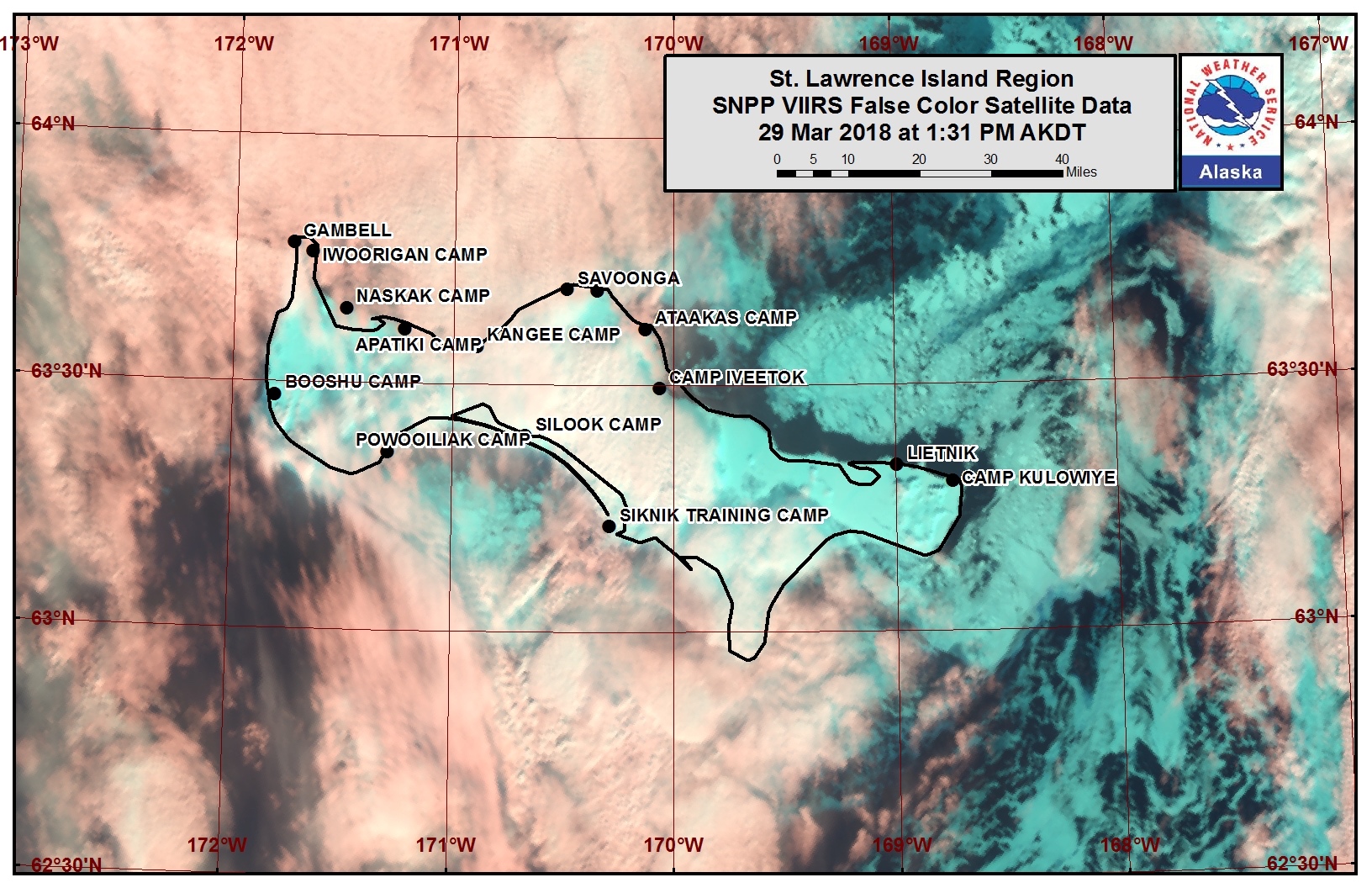 St. Lawrence Island satellite image