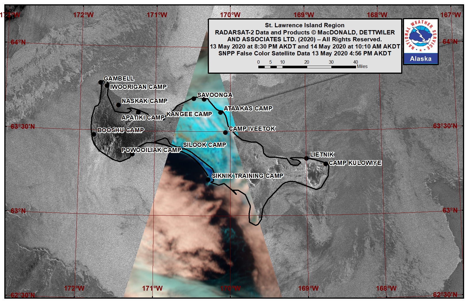 St. Lawrence Island satellite image