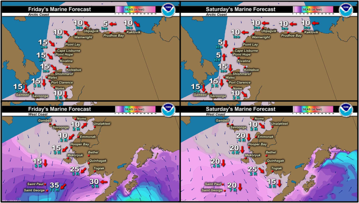 Friday and Saturday regional wind forecast.